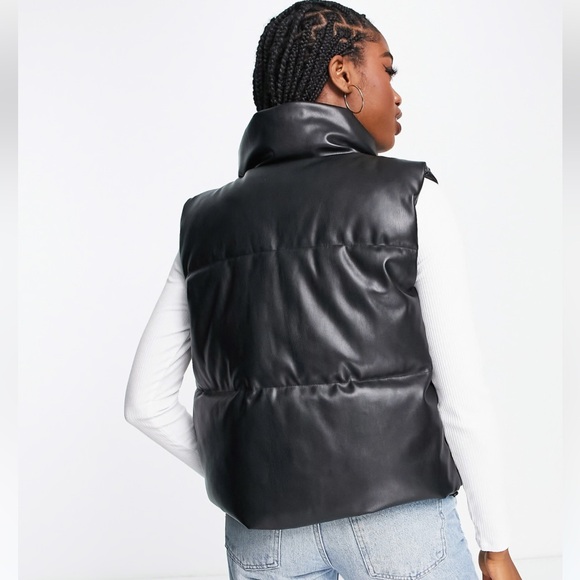 New Look Faux Leather Padded Vest - Picture 3 of 11